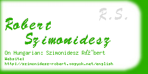 robert szimonidesz business card